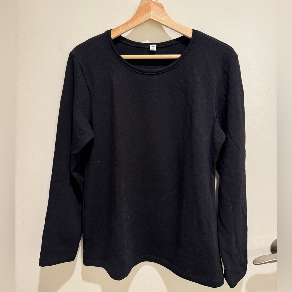 Uniqlo HEATTECH Ultra Warm Long Sleeve T shirt, Black, XXL